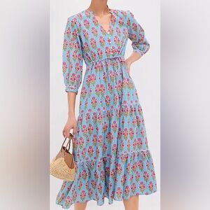 Tuckernuck Blue and Pink Floral Long Sleeve Dress